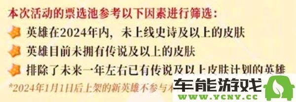 王者荣耀传说皮肤投票候选的英雄名单及其特点详解