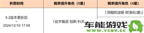 原神5.2版本下半卡池结束时间详细说明及相关信息