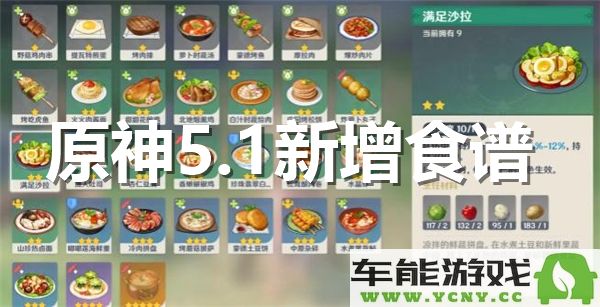 原神5.1版本新增加的料理食谱大全与你分享