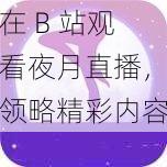 在 B 站观看夜月的精彩直播，体验绝妙内容与互动乐趣