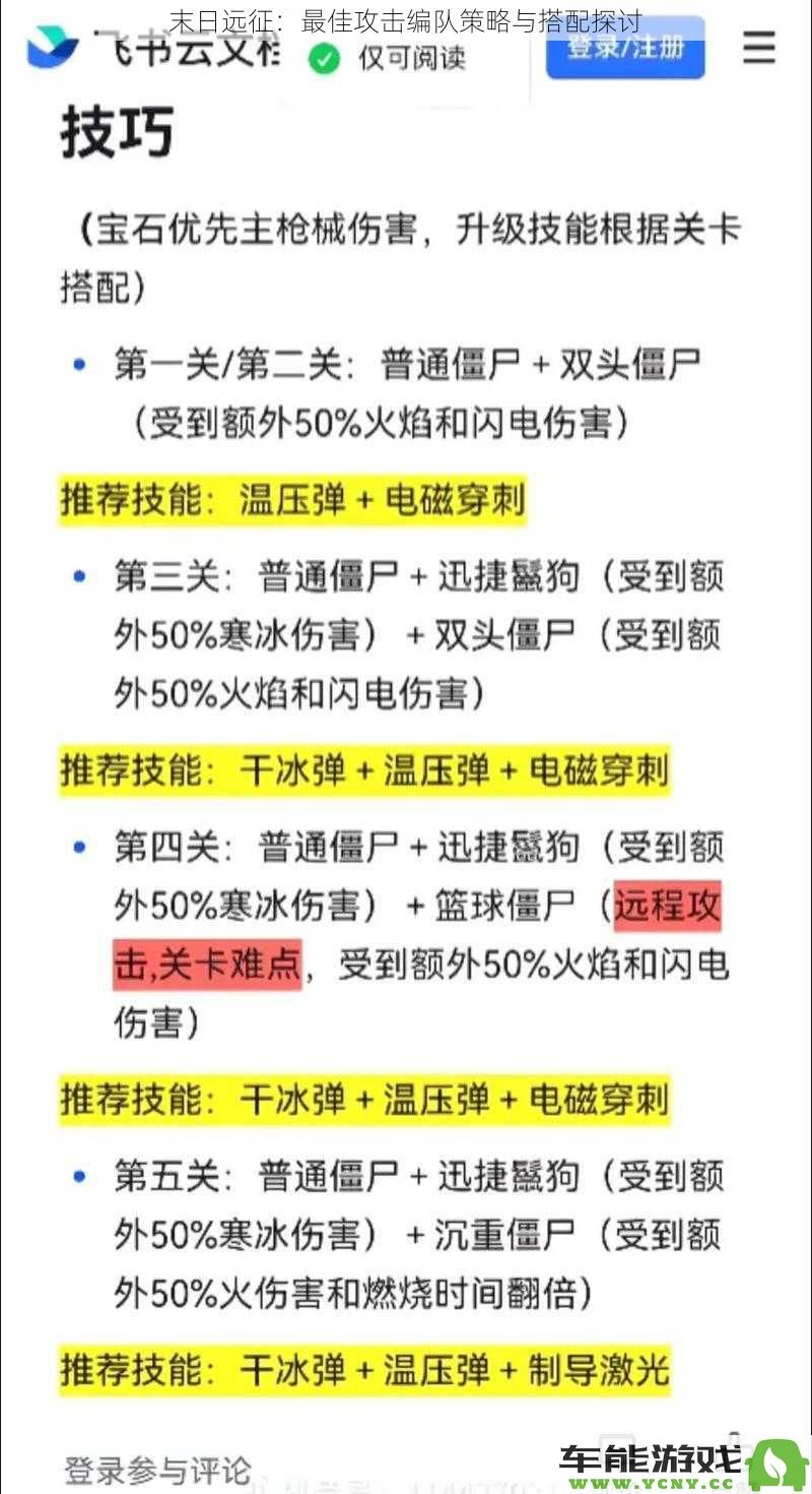 末日远征：深度解析最佳攻击编队组合与战术策略