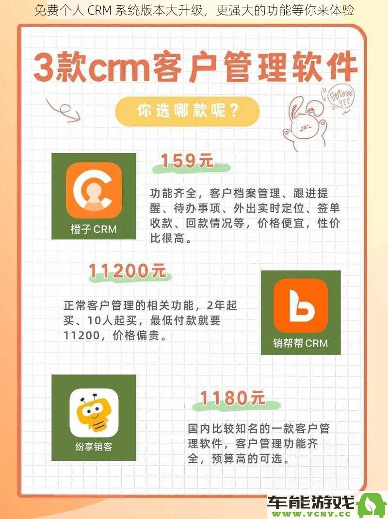 全新升级版免费个人 CRM 系统震撼来袭，更多实用功能期待你的体验